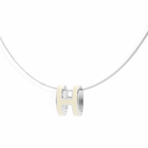 （新品・未使用品）エルメス HERMES ポップアッシュ ペンダント ネックレス アイボリー 白 シルバー金具 箱付
