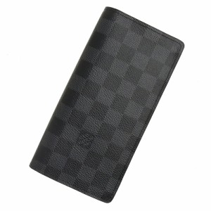 （新品・未使用品）ルイ ヴィトン LOUIS VUITTON ポルトフォイユ ブラザ 二つ折り長財布 ダミエグラフィット ブラック 黒 シルバー金具 N