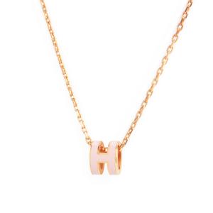 （新品・未使用品）エルメス HERMES ポップアッシュ ミニ ポップ H ペンダント ネックレス ローズドラジェ ピンク ローズゴールド金具