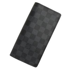 （新品・未使用品）ルイ ヴィトン LOUIS VUITTON ポルトフォイユ ブラザ 二つ折り長財布 ダミエグラフィット ブラック 黒 シルバー金具 N