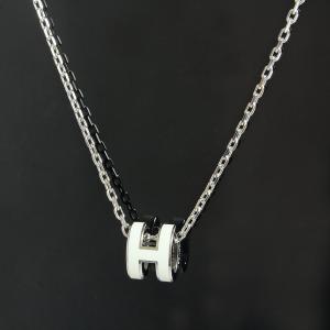 （新品・未使用品）エルメス HERMES ポップアッシュ ミニ ポップ H ペンダント ネックレス クレ ホワイト シルバー金具 箱付