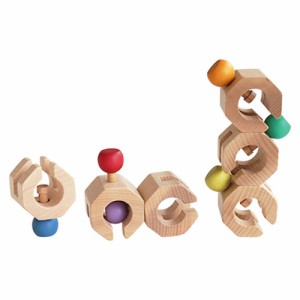 GENI ジェニ コネクタブルチェーンコビット 6ピース Connectable Chain Cobit -6pieces- 木製玩具 【つなぐ 動かす ブロック積み木 木の