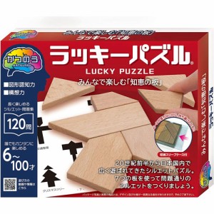 かつのう ラッキーパズル 活脳パズル 【タングラムタイプ シルエットパズル 立体パズル 知育玩具 育脳 木製玩具 ハナヤマ】