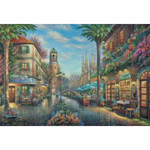 ジグソーパズル 1000ピース トーマス・キンケード バルセロナ花通りのカフェ 1000-042 【Thomas Kinkade Studios ビバリー】