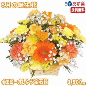 6月の誕生花★イエローオレンジ宝石箱アレンジ3,500円【送料無料】