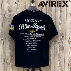 送料無料 AVIREX アヴィレックス EMBROIDERED BLUE ANGELS 半袖Tシャツ ブルーエンジェルス 刺繍 アビレックス トップス メンズ ブランド