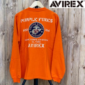 送料無料AVIREX アヴィレックス PURPLE FOXES ロングTシャツ 長袖Tシャツ ロンT 長袖トップス メンズ ブランド ゆうパケ