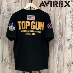 送料無料 AVIREX アビレックス TOP GUN PATCH & PRINT T-SHIRT トップガン半袖Tシャツ トップス アヴィレックス メンズ ブランド おすす