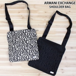 送料無料 ARMANI EXCHANGE アルマーニエクスチェンジ AX オールオーバーロゴ ショルダーバッグ サコッシュ 鞄 カバン バッグ メンズ ブラ