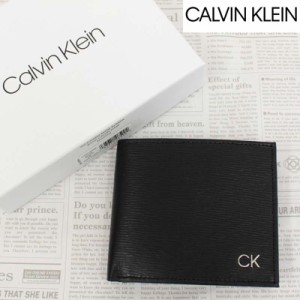 送料無料 Calvin Klein カルバンクライン RFiD CK ワンポイントロゴ　2つ折り レザーウォレット 財布 BOX付き ギフト プレゼント メンズ 