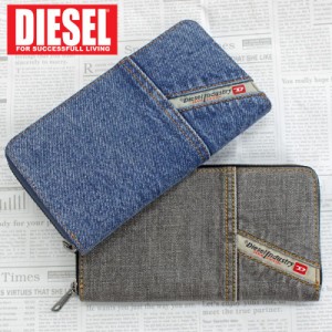 DIESEL ディーゼル L字 財布 ブラック デニム X07323P4229