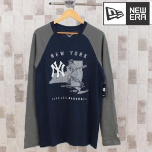 送料無料 NEW ERA ニューエラ ラグラン切替クルーネックロングTシャツ LONG SLEEVE T-SHIRT GENUINE　MERCHANDISE NE94055 ゆうパケ