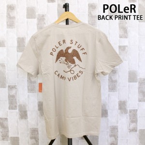 送料無料 POLeR ポーラー バックプリント ブランド バックプリント 半袖Tシャツ BRAND BRAND TEE トップス ロゴT 綿 コットン ロゴ メン