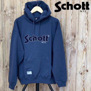 送料無料 Schott ショット HOODED SWEAT SHENEEL LOGO シニールロゴ パーカー スウェット  メンズ 782-3231001