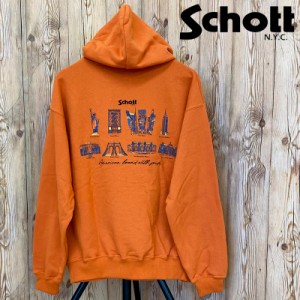 送料無料 Schott ショット HOODED SWEAT N.Y. MAP ニューヨークマップ パーカー スウェット 裏毛 782-3231003 メンズ ブランド