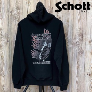 送料無料 Schott ショット HOODED SWEAT FIRE BUTTERFLY プルパーカー スウェット 裏毛 782-3231005 メンズ ブランド トップイズム