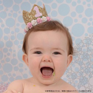 子供 ヘアアクセサリー 飾り 帽子 王冠 フェルト お花 バラ 誕生日 1歳 2歳 3歳 ハーフバースデー 無