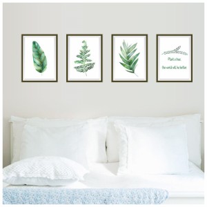 ウォールステッカー ウォールシール フォトフレーム風 写真 ポスター風 額縁 植物 葉っぱ 緑  自然 癒し 壁シール 