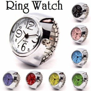 リングウォッチ 指輪時計 指時計 アナログ ラウンドウォッチ 丸型 クロックフィンガーウォッチ 男女兼用 可愛い カジュアル プ
