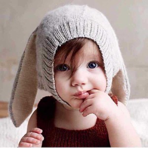 帽子 ニット帽 ベビー用 赤ちゃん 無地 裏起毛 ボア 可愛い あったか 防寒 うさぎの耳 秋 冬