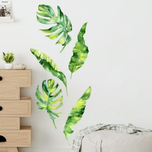 ウォールステッカー ウォールシール シール式 リーフ グリーン 植物 葉っぱ 癒し 自然 壁シール 壁紙シール 壁面装飾 壁装飾