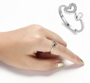指輪 リング デザインリング レディース アクセサリー ジュエリー ハート シルバーカラー シンプル お洒落 可愛い かわいい 
