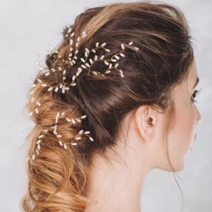 ヘアピン レディース ヘッドドレス ヘアアクセサリー ワイヤー フェイクパール 小枝 上品 清楚 ウェディング ブライダル 披露