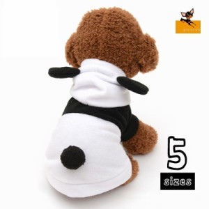 ペット用 犬用 洋服 パンダ コスプレ パーカー 半袖 なりきり フード付き スナップボタン コスプレ コス