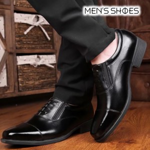 ビジネスシューズ 靴 ポインテッドトゥ プレーントゥ 外羽根 メンズ 男性 紳士靴 おしゃれ かっこいい シンプル 高級感 サイ