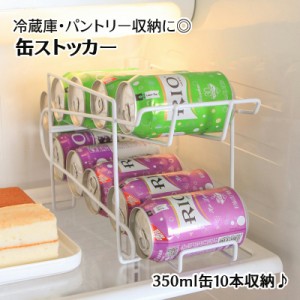 缶ストッカー ドリンクストッカー 缶ビールストッカー 缶ジュース 350ml缶 収納ラック ディスペンサー 2段 ホームキッチン