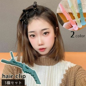 ヘアクリップ 3個セット レディース 女性用 ヘアアクセサリー ヘアピン ワニクリップ 髪留め くちばし 前髪 サイド 固定 落