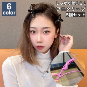 ヘアクリップ 5個セット ワニクリップ ダッカール クロコクリップ くちばしクリップ ヘアアクセサリー レディース 女性 髪留め