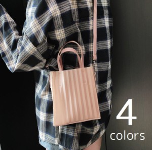 ショルダーバッグ トートバッグ 2WAY 手提げかばん レディース クリアカラー ストライプ 小ぶり 女性用 bag 鞄 カジュ