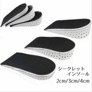 シークレットインソール 中敷き かかとタイプ ハーフタイプ 靴用品 身長アップ 2cm 3cm 4cm 足長効果 美脚効果 メン