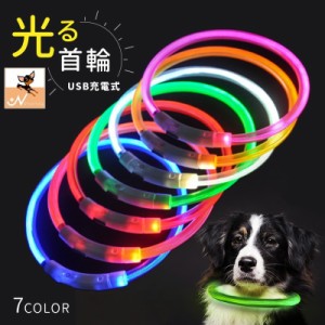 犬用チョーカー 首輪 LEDライト チューブ 光る USB充電式 ペット用品 アクセサリー ドッグ お散歩 夜間 お出掛け 安全