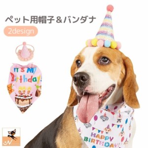 ペット用帽子 ペット用スカーフ 2点セット 犬用 猫用 お誕生日 バースデー Birthday ハット スタイ 写真撮影 お祝い