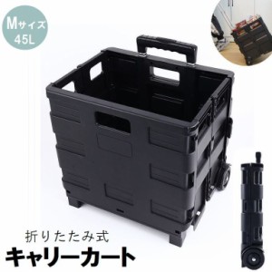 キャリーカート 台車 Mサイズ 45L 折りたたみ コンテナ型 箱型 蓋なし アウトドア キャンプ 買い物 ショッピング スポー