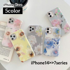 iPhoneケース スマートフォンケース 花柄 TPU プラスチック 弾力性 柔らかい かわいい 大人女子 上品 高級感 きれい