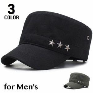 ワークキャップ 帽子 野球帽 メンズ 男性用 無地 星 スター 日よけ 紫外線対策 UV対策 サイズ調節可能 シンプル カジュア