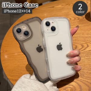 iPhoneケース アイフォンケース スマホカバー 波型エッジ 半透明 透け感 おしゃれ かわいい シック 上品 背面保護 傷防