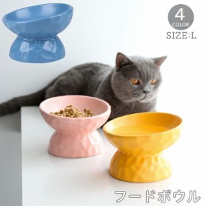 フードボウル Lサイズ 猫用食器 犬用食器 エサ入れ 餌入れ 水入れ 陶器 傾斜付き 傾き でこぼこ おしゃれ シンプル 200