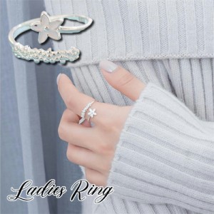 指輪 リング レディース 女性用 ファッション小物 オープンリング 花 フラワー おしゃれ かわいい 上品 エレガント プレゼン