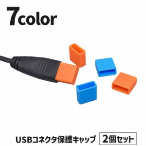 USBキャップ コネクタカバー 2個セット USBグッズ フタ 蓋 保護キャップ 保護カバー シリコン USBメモリ USBケー
