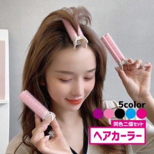 ヘアカーラー 同色2個セット レディース 女性 婦人 ヘアケア用品 クリップ付き 前髪クリップ 挟む カール 根元立ち上げ ふん