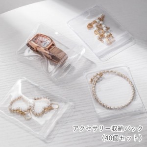 アクセサリーケース アクセサリー用パウチ 小分けパウチ 密封パック 40個セット 収納雑貨 長方形 透明 クリア 小さめ 小型 