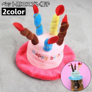 ペット用コスプレ帽子 犬用 猫用 誕生日 バースデー お祝い パーティーグッズ ロウソク あご紐付き かわいい ペットグッズ ペ