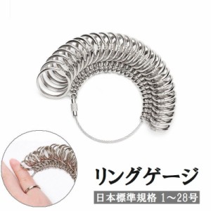 リングゲージ サイズゲージ 指輪のサイズ 号数 計測 測る 日本サイズ 日本標準規格 1〜28号対応 メンズ レディース 金属製