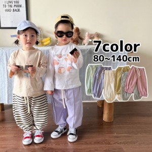 ロングパンツ スウェット キッズ 子供服 男の子 女の子 ボトムス 単品 長ズボン ウエストゴム 裾ゴム 紐 定番 着回し シン