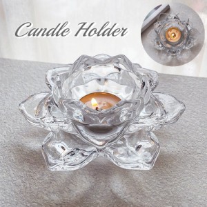 キャンドルホルダー ガラスキャンドルホルダー キャンドルスタンド ティーライトキャンドルホルダー ガラス製 プルームキャンドルホ