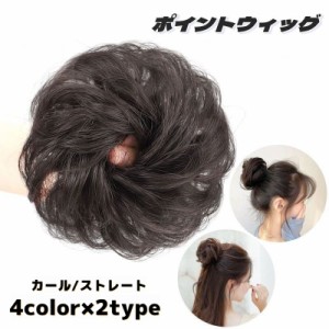 ポイントウィッグ 部分ウィッグ ヘアアクセサリー ウェーブ カール お団子 巻髪 カール ストレート ファッション小物 レディー